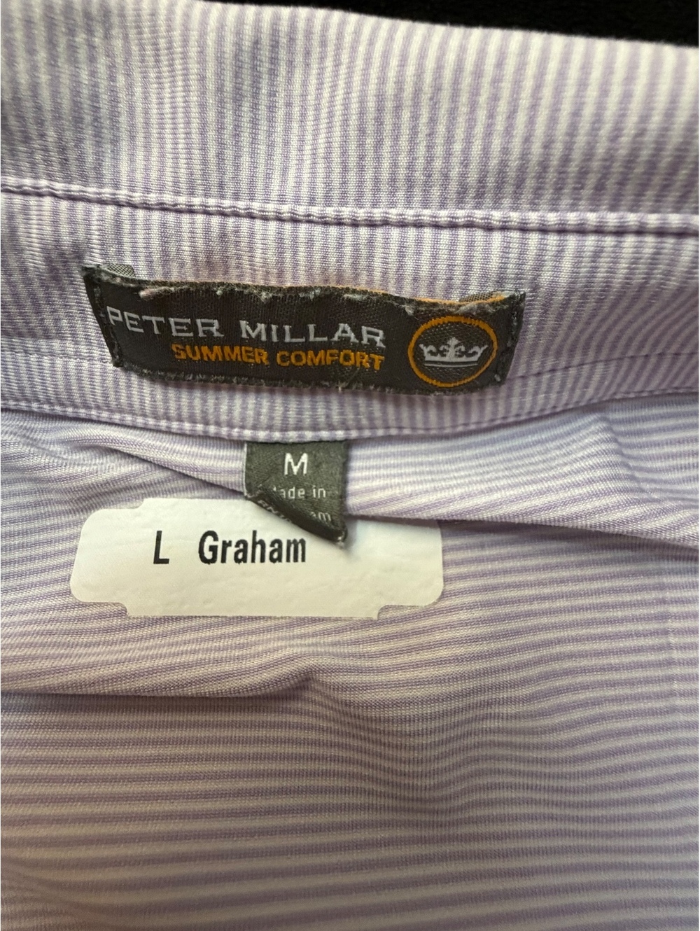 Peter Millar Summer Comfort Men's Golf Polo Shirt Medium Light Purple